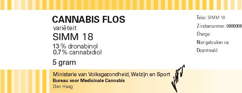 Cannabis Flos - (Medicinal cannabis from The Netherlands: Cannabis flos variety SIMM 18)